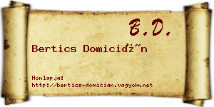 Bertics Domicián névjegykártya